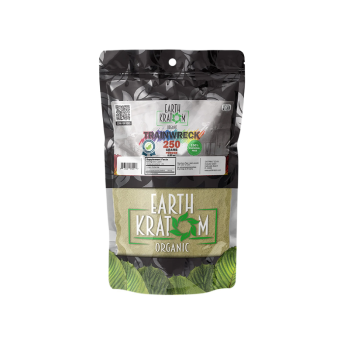 EARTH KRATOM POWDER 250G - TRAINWRECK - Seven Tech