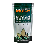 O.P.M.S. SILVER KRATOM POWDER 16OZ - MALAY GREEN VEIN - Seven Tech