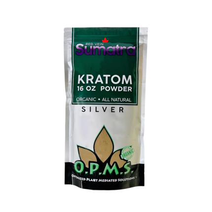 O.P.M.S. SILVER KRATOM POWDER 16OZ - SUMATRA RED VEIN - Seven Tech