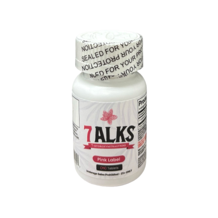 Bottle of 7ALKS Pink Label on a white background