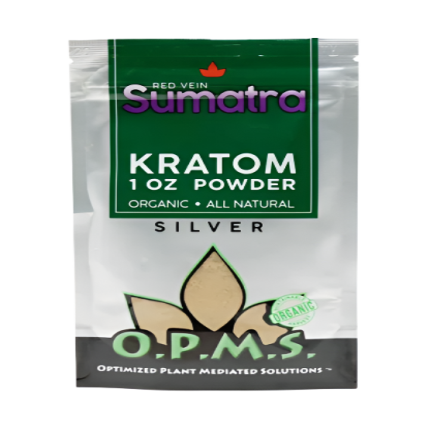 O.P.M.S. SILVER KRATOM POWDER 1OZ - SUMATRA RED VEIN - Seven Tech