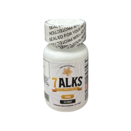 Bottle labeled '7 ALKS' on a white background