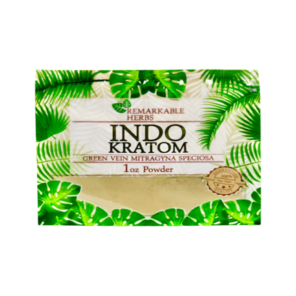 REMARKABLE HERBS KRATOM POWDER 1OZ - INDO GREEN VEIN - Seven Tech