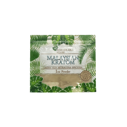 REMARKABLE HERBS KRATOM POWDER 1OZ - MALAYSIAN GREEN VEIN - Seven Tech