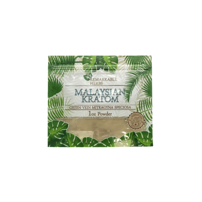 REMARKABLE HERBS KRATOM POWDER 1OZ - MALAYSIAN GREEN VEIN - Seven Tech