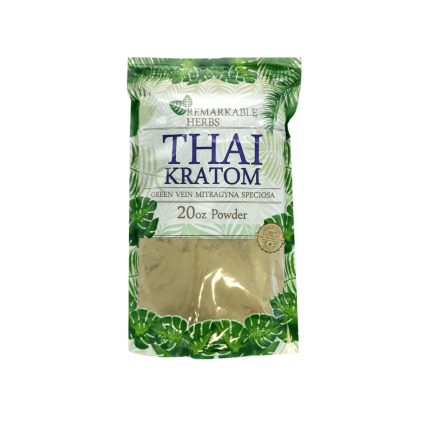 REMARKABLE HERBS KRATOM POWDER 20OZ - THAI GREEN VEIN - Seven Tech