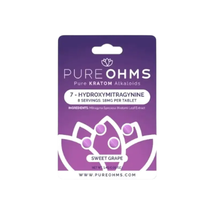 Pure Ohms 4ct 7OH Tabs Sweet Grape 18mg per Tablet - Seven Tech
