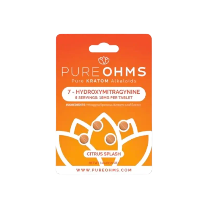 Pure Ohms 4ct 7OH Tabs Citrus Splash 18mg per Tablet - Seven Tech