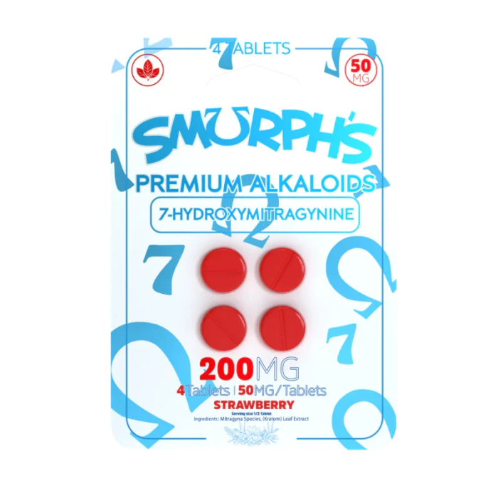 Smurph's 4ct 7OH Tabs Strawberry 50mg per Tablet - Seven Tech