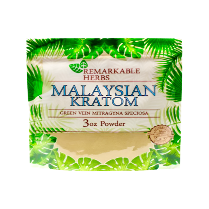 REMARKABLE HERBS KRATOM POWDER 3OZ - MALAYSIAN GREEN VEIN - Seven Tech