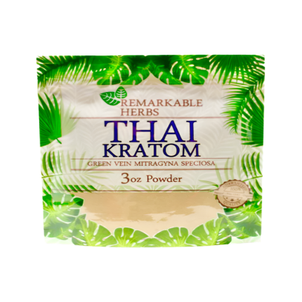REMARKABLE HERBS KRATOM POWDER 3OZ - THAI GREEN VEIN - Seven Tech