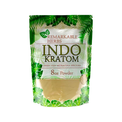 REMARKABLE HERBS KRATOM POWDER 8OZ - INDO GREEN VEIN - Seven Tech