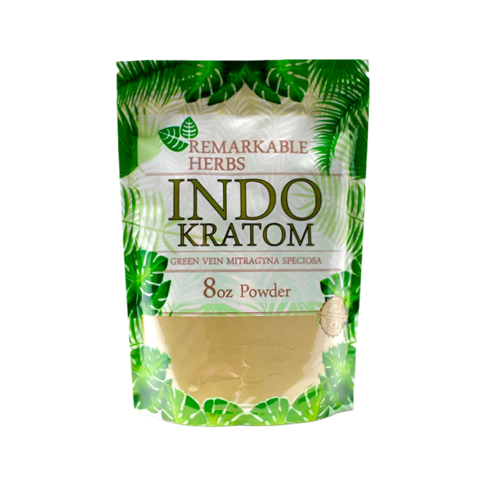 REMARKABLE HERBS KRATOM POWDER 8OZ - INDO GREEN VEIN - Seven Tech