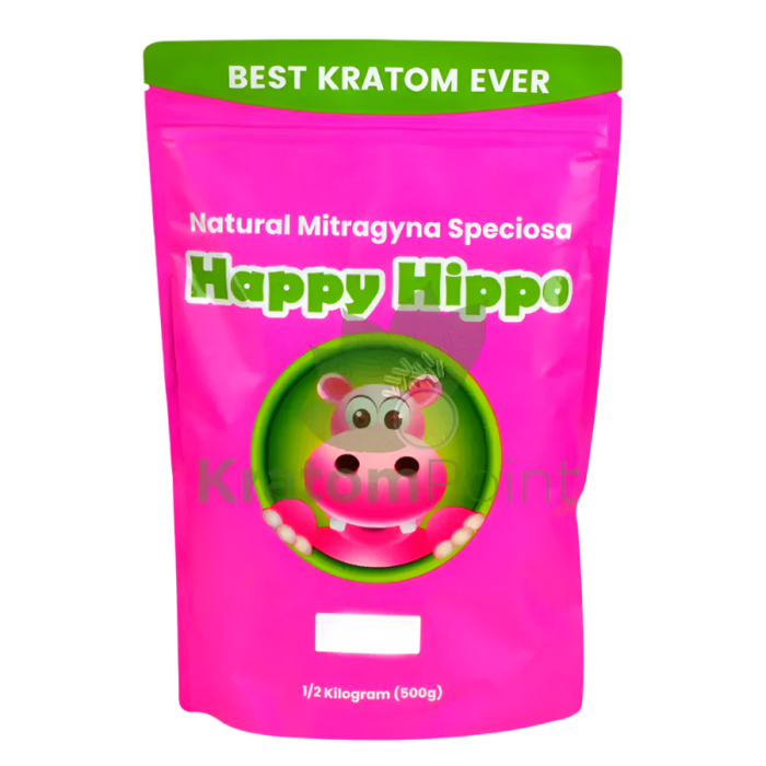 HAPPY HIPPO KRATOM POWDER 500G / 17.6OZ - RED DRAGON BALI / BALI RED VEIN - Seven Tech