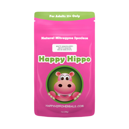 HAPPY HIPPO KRATOM POWDER 500G / 17.6OZ - ROCKSTAR HIPPO / MAENG DA WHITE VEIN - Seven Tech