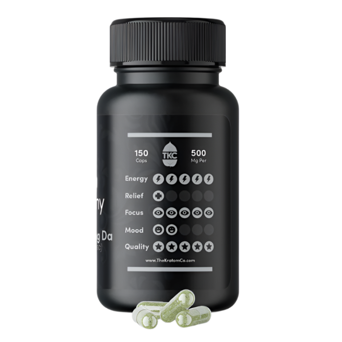 THE KRATOM COMPANY CAPSULES 500CT / 14.4OZ / 500MG - MAENG DA WHITE VEIN - Seven Tech