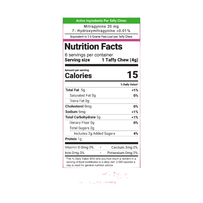 HAPPY HIPPO KRATOM TAFFY 6CT 20MG - TOFFEE - Seven Tech