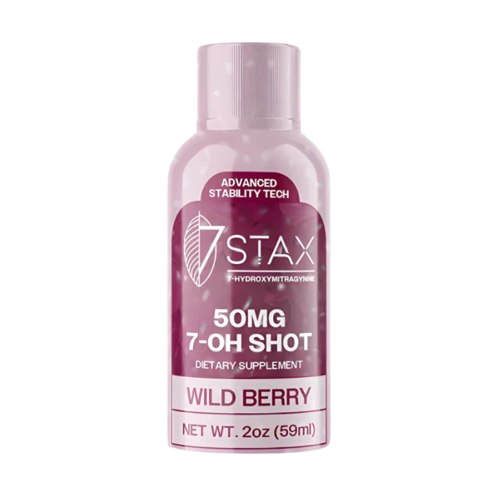 7Stax 7 Hydroxymitragynine Liquid Shot Wild Berry 50mg - Seven Tech