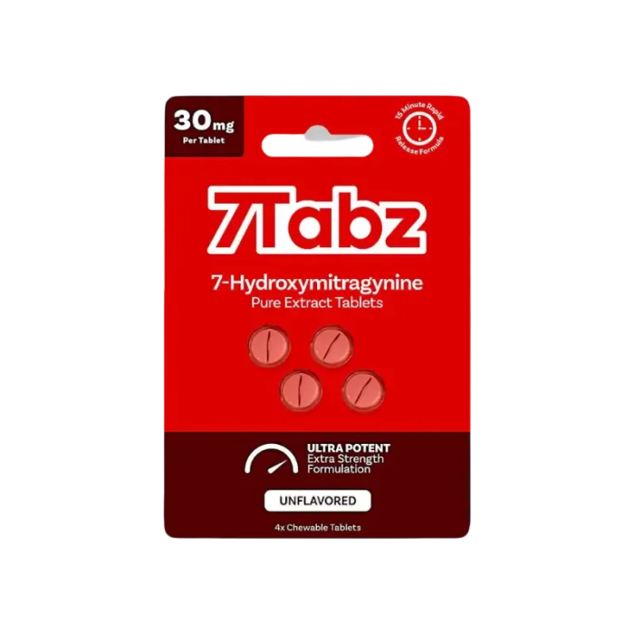 7Tabz 4ct 7OH Extra Strength Chewable Tabs Unflavored 30mg per Tablet - Seven Tech