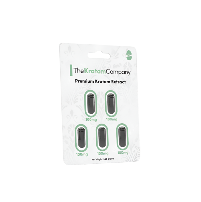 THE KRATOM COMPANY CAPSULES 5CT / 3.25G / 100MG - PREMIUM KRATOM EXTRACT - Seven Tech