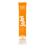 Orange package of jubi tropical passion kratom extract powder on a white background