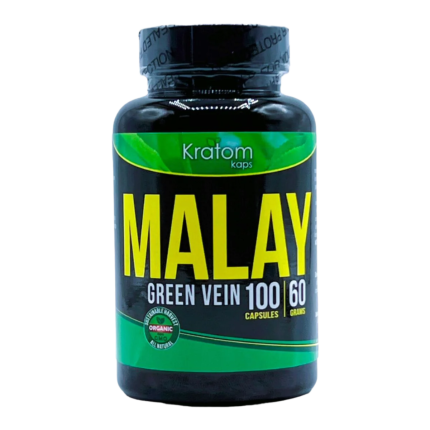 KRATOM KAPS CAPSULES 100CT / 60G - MALAY GREEN VEIN - Seven Tech
