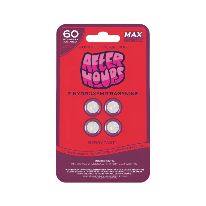 After Hours 4ct 7OH Chewable Tabs Berry Tarty 60mg per Tablet - Seven Tech