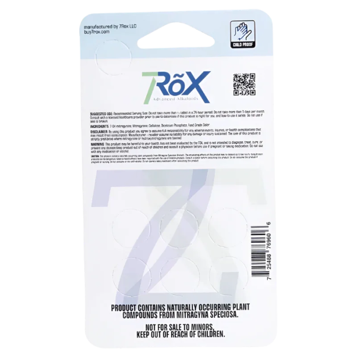 7Rox 6ct + 1 Free 7OH Berry Razz Tabs 30mg Per Tablet - Seven Tech