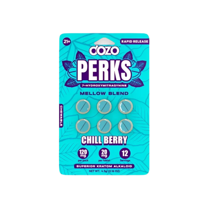 Dozo Perks 6ct 7OH Chewable Tabs Chill Berry 20mg per Tablet - Seven Tech