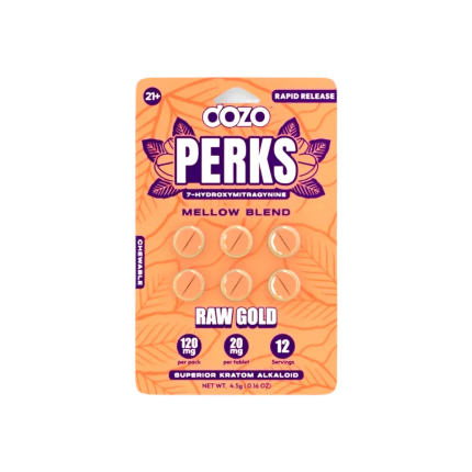 Dozo Perks 6ct 7OH Chewable Tabs Raw Gold 20mg per Tablet - Seven Tech