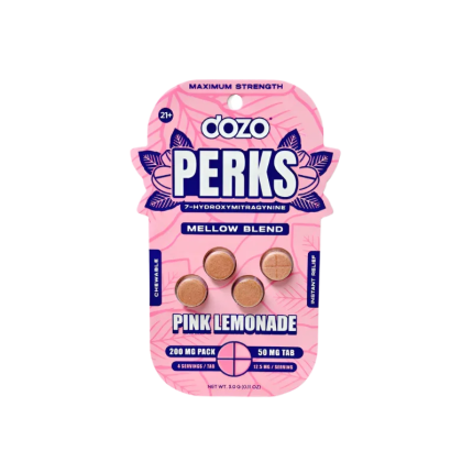 Dozo Perks 4ct 7OH Mellow Blend Pink Lemonade Chewable Tabs 50mg per Tablet - Seven Tech