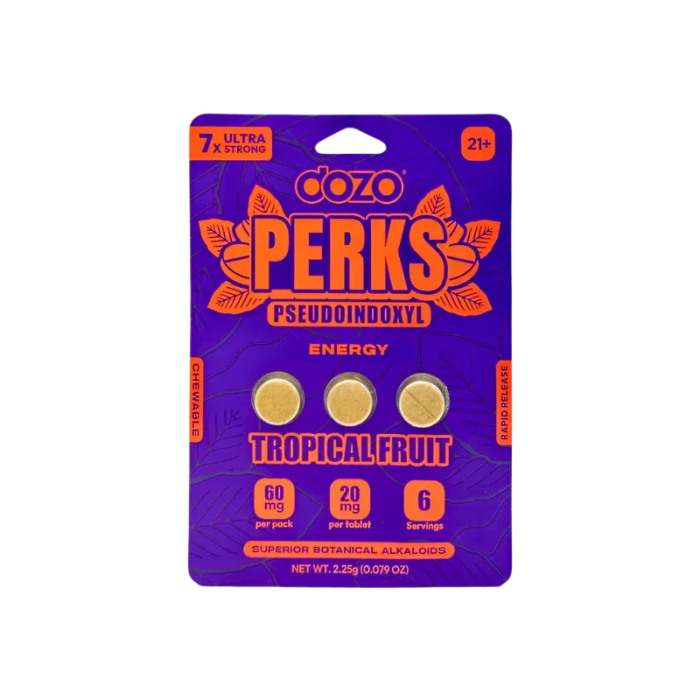 Dozo Perks 3ct 7OH + Psuedo Chewable Tabs Tropical Fruit 20mg per Tablet - Seven Tech