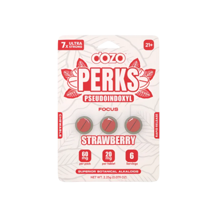 Dozo Perks 3ct 7OH + Psuedo Chewable Tabs Strawberry 20mg per Tablet - Seven Tech