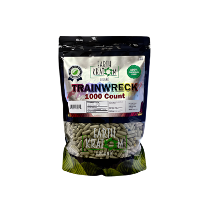 EARTH KRATOM CAPSULES 1000CT - TRAINWRECK - Seven Tech