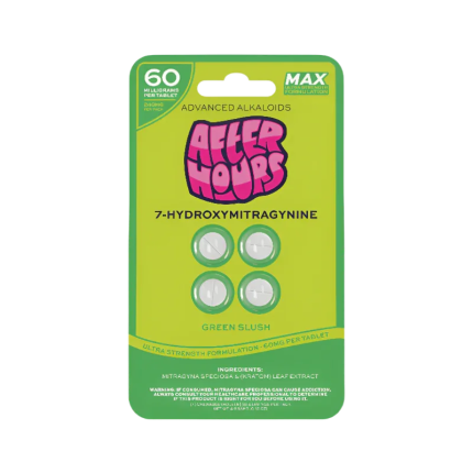 After Hours 4ct 7OH Chewable Tabs Green Slush 60mg per Tablet - Seven Tech