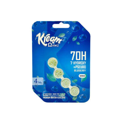 Kream 4ct 7OH + Psuedo Blueberry Chewable Tabs 30mg per Tablet - Seven Tech