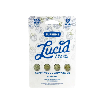 Lucid Supreme 7OH Chewables Tablets Blue Razz 50mg Per Tablet - Seven Tech
