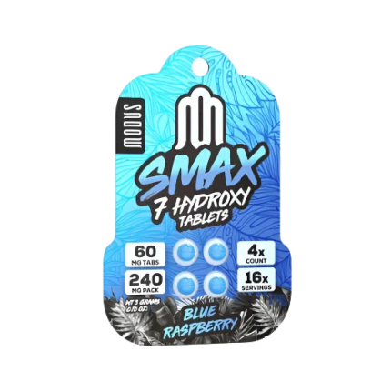 Modus Smax 4ct 7OH Blue Raspberry 60mg Per Tablet - Seven Tech
