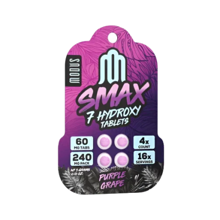 Modus Smax 4ct 7OH Purple Grape 60mg Per Tablet - Seven Tech