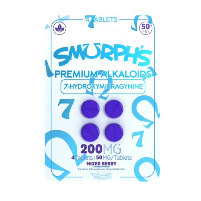 Smurph's 4ct 7OH Tabs Mixed Berry 50mg per Tablet - Seven Tech