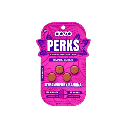 Dozo Perks 4ct 7OH Omnia Blend Strawberry Banana Chewable Tabs 50mg per Tablet - Seven Tech