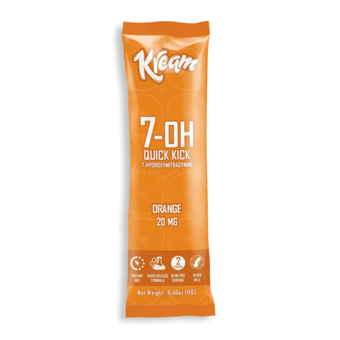 Kream Kratom 7-Hydroxymitragynine Quick Kick Orange Powder 20mg - Seven Tech
