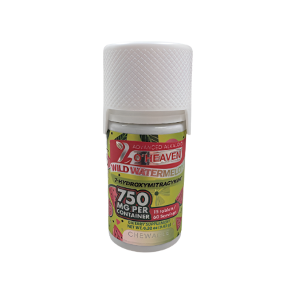 Supplement container with colorful label on a white background