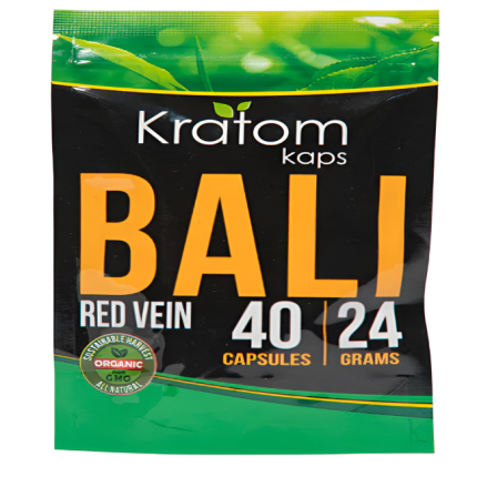 KRATOM KAPS CAPSULES 40CT 24G - BALI RED VEIN - Seven Tech