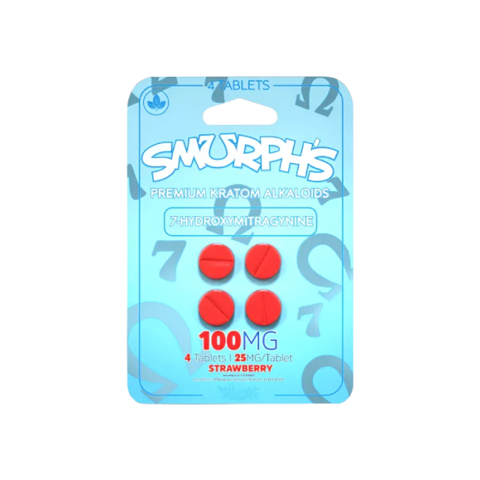 Smurph's 4ct 7OH Tabs Strawberry 25mg Tablets - Seven Tech