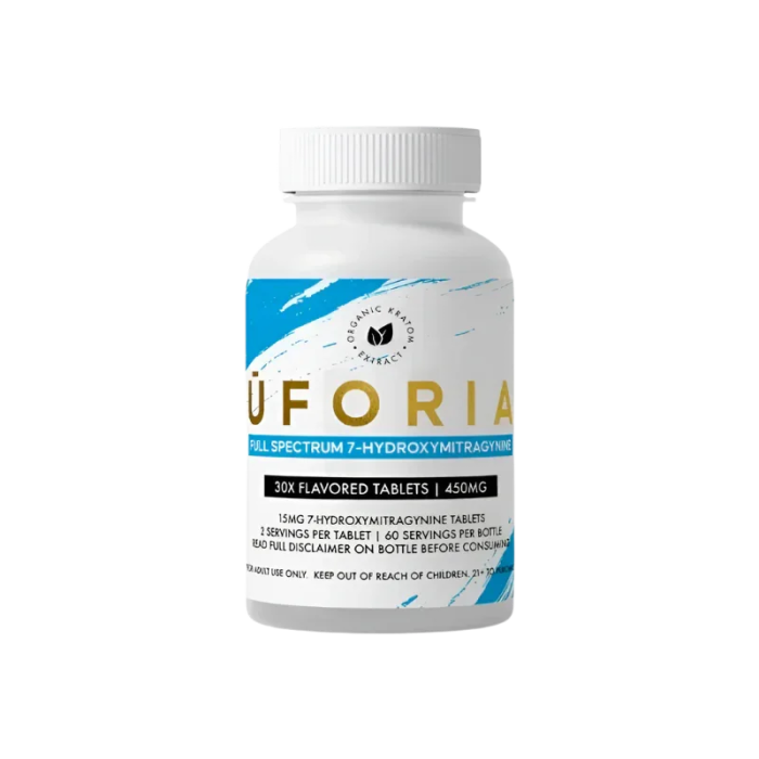 Uforia Full Spectrum 30ct 7-OH Tabs Blue 15mg Per Tablet - Seven Tech