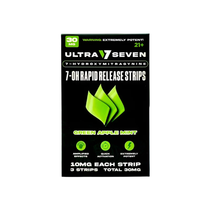 Ultra Seven 3ct 7OH Green Apple Mint Strips 10mg per Strip - Seven Tech