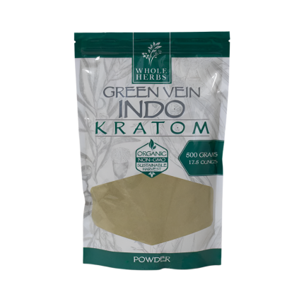 WHOLE HERBS KRATOM POWDER 500G / 17.5OZ - INDO GREEN VEIN - Seven Tech