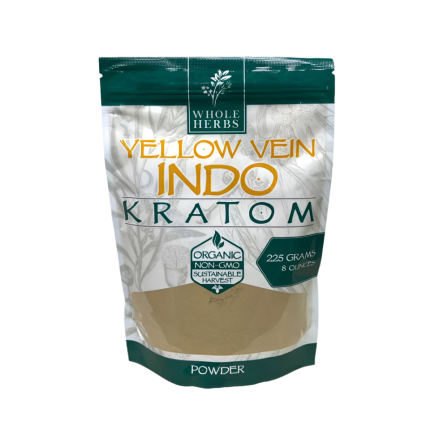WHOLE HERBS KRATOM POWDER 225G / 8OZ - INDO YELLOW VEIN - Seven Tech