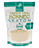 WHOLE HERBS KRATOM POWDER 500G / 17.5OZ - BORNEO GREEN VEIN - Seven Tech
